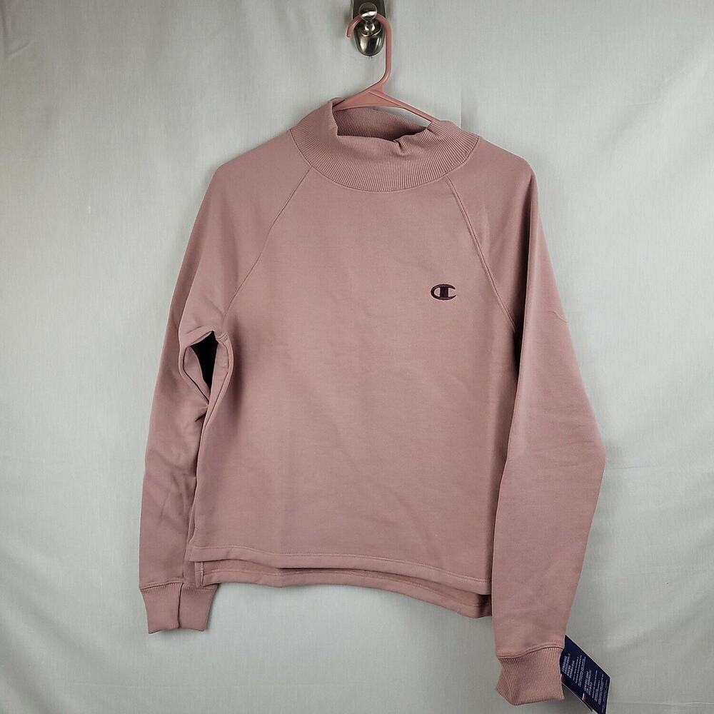 Champion Womens Dusty Pink Long Sleeve Cropped Pullover Sweatshirt Size Small